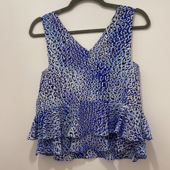 Rebecca Taylor Leo Fever Print Ruffle Crop Top, Size 0 - Picture 4 of 4